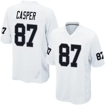 OAKLAND RAIDERS DAVE CASPER #87 SIGNED CUSTOM HOME JERSEY "GHOST"  JSA