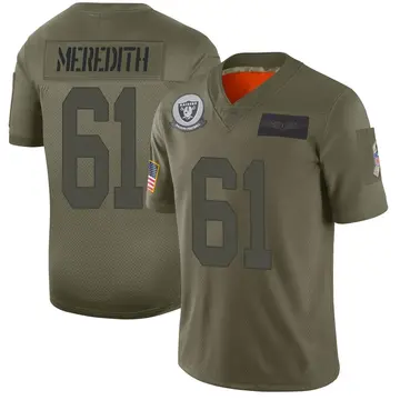 Jordan Meredith Las Vegas Raiders Men's Legend White Color Rush T-Shirt