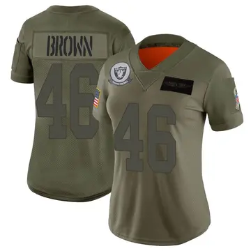 Ike Brown Las Vegas Raiders Men's Legend Brown Salute to Service Sideline  Olive Long Sleeve T-Shirt